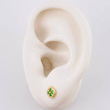 Diamond Cut Clover Stud Earrings 0.9g / in / 5.7mm 18K Yellow Gold