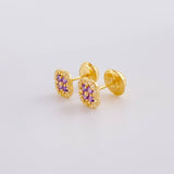 Clover Stud Earrings Dense 0.9g / in / 5.7mm Yellow Gold 18K