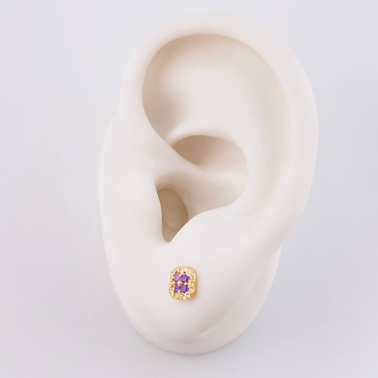 Clover Stud Earrings Dense 0.9g / in / 5.7mm Yellow Gold 18K