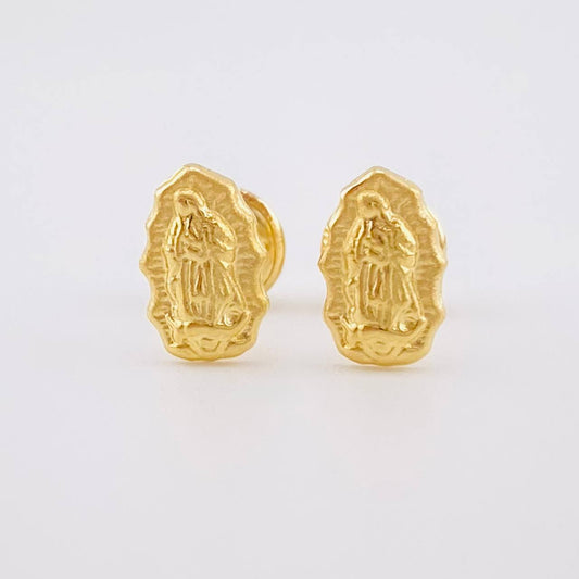 Stud Earrings Virgin Guadalupe 0.6g / in / 8.3mm Yellow Gold 18K