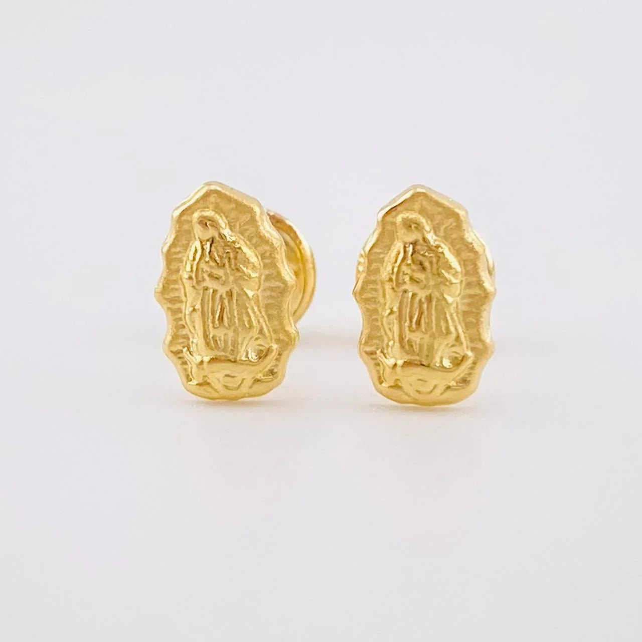 Stud Earrings Virgen de Guadalupe 0.9g / in / 5.1mm Yellow Gold 18K