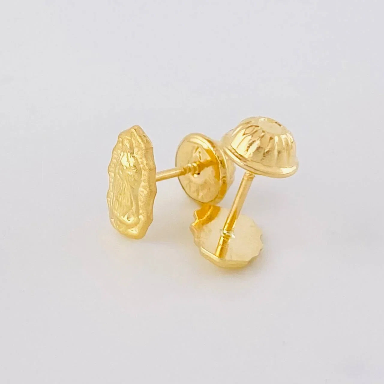 Stud Earrings Virgen de Guadalupe 0.9g / in / 5.1mm Yellow Gold 18K