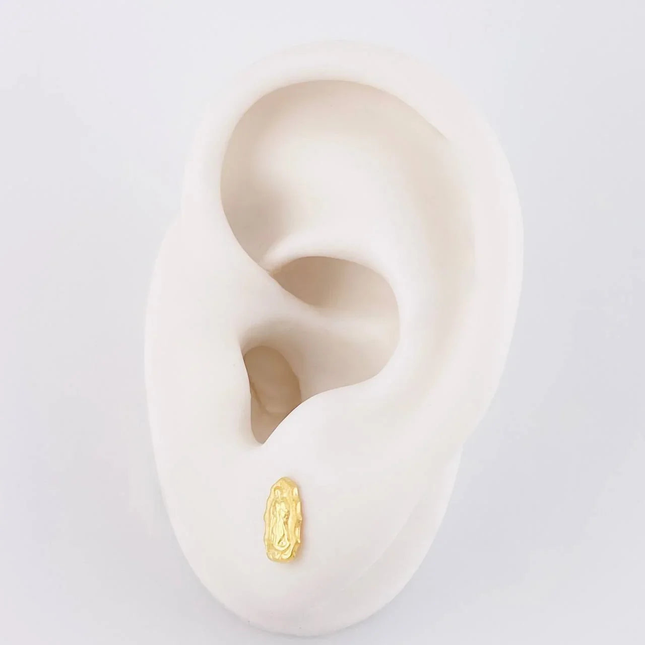 Stud Earrings Virgen de Guadalupe 0.9g / in / 5.1mm Yellow Gold 18K