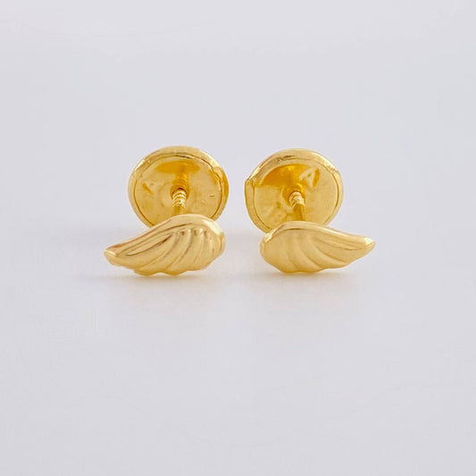 Stud Earrings Wings 0.4g / in / 6.1mm Yellow Gold 18K
