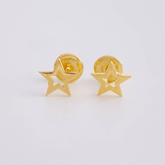 Stud Earrings Star Silhouette 0.65g / in / 7mm Yellow Gold 18K