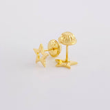 Topos Estrella Silueta 0.65g / in / 7mm Oro Amarillo 18K