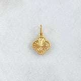 Dije Trebol 0.7gr / 1.6cm-Bordeado Diamantado Oro Amarillo 18K ©