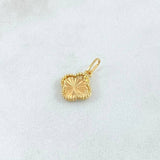 Dije Trebol 0.7gr / 1.6cm-Edged Diamond Cut Yellow Gold 18K
