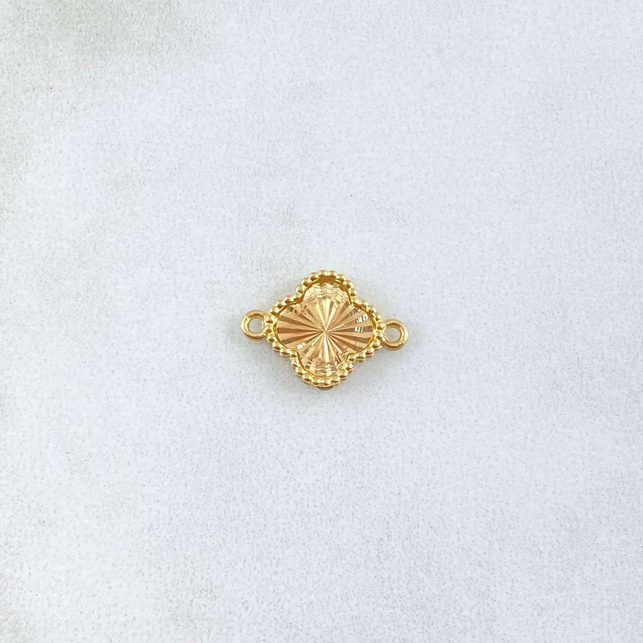 Charm Trebol 0.65gr / 1.5cm-Edged Diamond Cut Yellow Gold 18K *