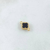 Charm Trebol 0.7gr / 1.3cm-Black Edged Yellow Gold 18K