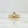 Quince Crown Ring 1.8gr / Size 5 1/2 / White Zircons 18K Yellow Gold