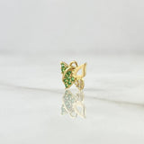 Dije Mariposa Parcial 0.4gr / 1cm /  Circones Verdes Y Blancos Oro Amarillo 18K ©