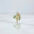 Dije Arbol 0.35gr / 1.4cm / Circones Verdes Oro Amarillo 18K ©