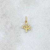 Pendant Tree 0.35gr / 1.4cm / White Zirconia 18K Yellow Gold ©