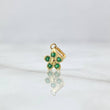 Dije Flor 0.3gr / 1.2cm / Circones Verdes Oro Amarillo 18K ©