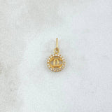 Dije Ola Cruzada 0.4gr / 1.4cm / Circones Blancos Oro Amarillo 18K ©