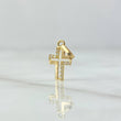 Pendant Partial Cross 0.35gr / 1.5cm / White Zircons 18K Yellow Gold ©