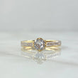 Ring Solitaire Bridge 2.5gr / Size 7 / White Zircons 18K Yellow Gold