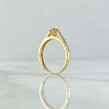 Ring Solitaire Bridge 2.5gr / Size 7 / White Zircons 18K Yellow Gold