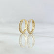 Candongas Carril 1.4gr / 1.1cm / Circones Blancos Oro Amarillo 18K ©