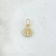 Dije Arbol De La Vida 0.3gr / 1.4cm / Circulo - Circones Blancos Oro Amarillo 18K