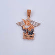 Pendant San Miguel Archangel 5.45gr / 3.5cm / Black and White Zircons Three 18K Golds $