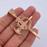 Dije Cruz Clavo Corona Espinas 9.3gr / 5.5cm / Circones Blancos Oro Rosa 18K $