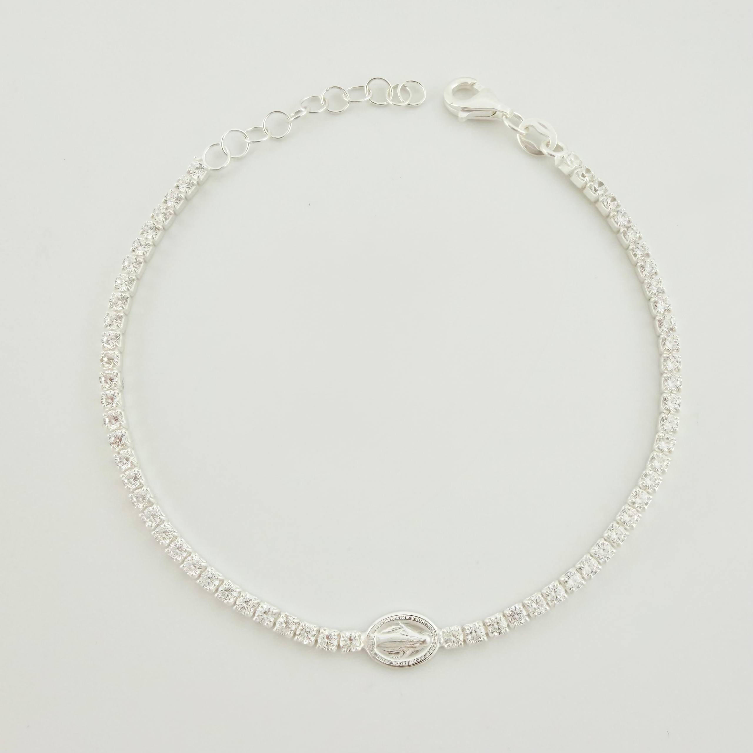 Tennis Bracelet Virgen Milagrosa 3.8 g / 8 in / 2.3 mm Silver 925