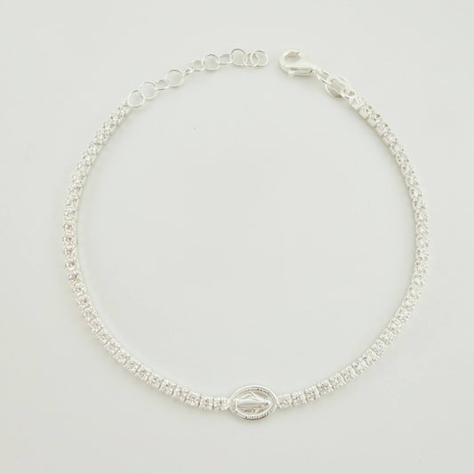 Tennis Bracelet Virgen Milagrosa 3.8 g / 8 in / 2.3 mm Silver 925