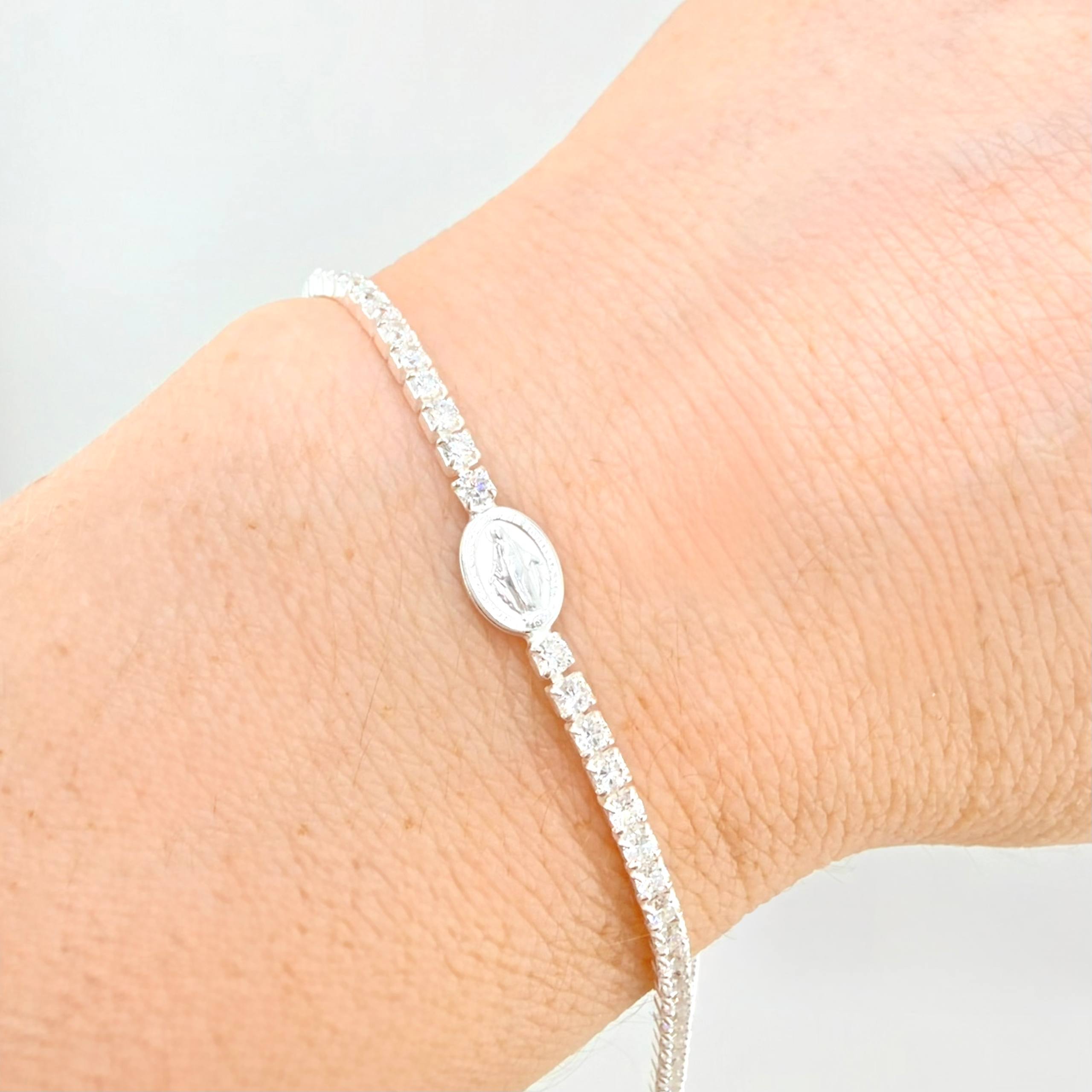 Tennis Bracelet Virgen Milagrosa 3.8 g / 7 3/4 in / 2.3 mm Silver 925