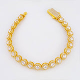 Pulso Tenis Circular Amarillo 15.25gr / 7 1/4 in / 7mm Plata 925