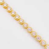 Pulso Tenis Circular Amarillo 15.25gr / 7 1/4 in / 7mm Plata 925