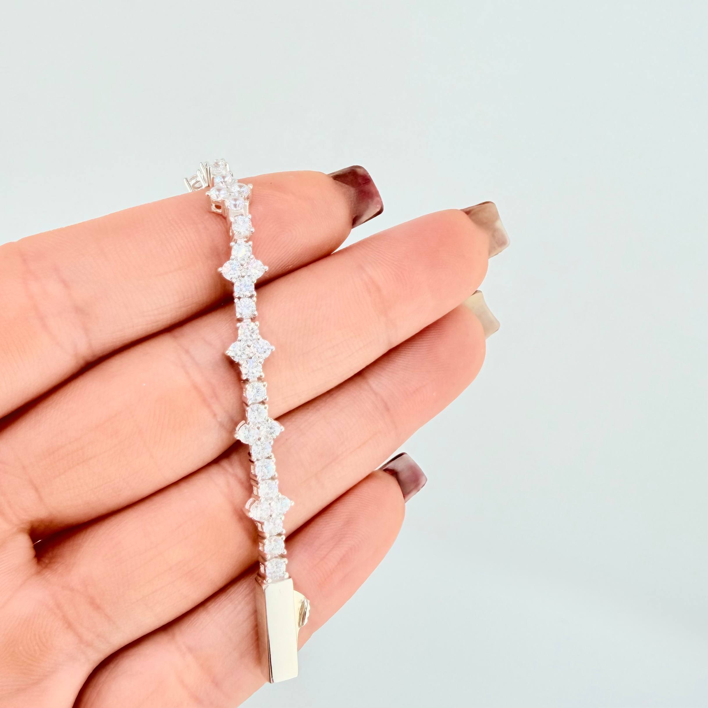 Pulso Borde De Estrella 10.55gr / 7 1/4 in / 3mm Plata 925 *