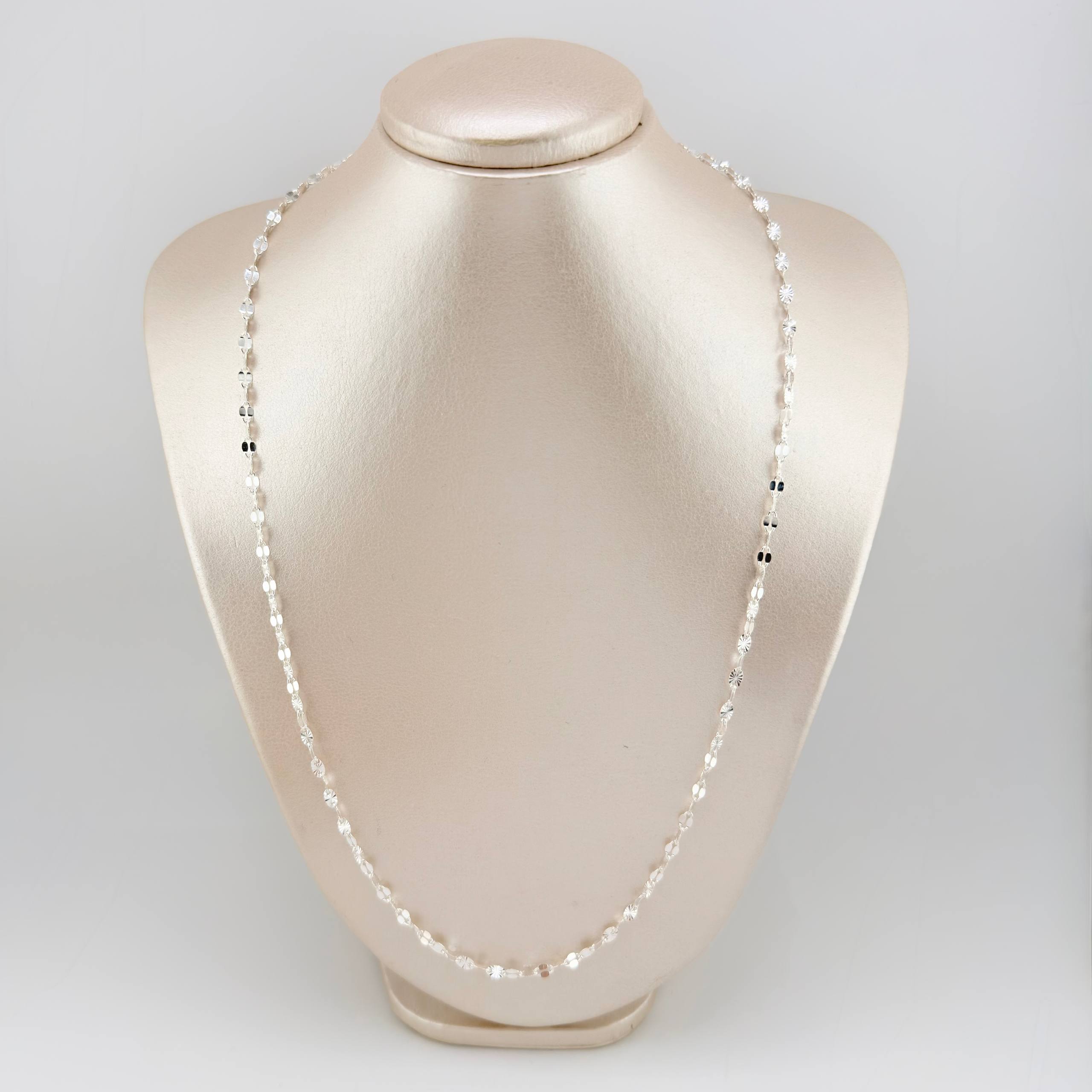 Cadena Flor Espejo 5.7gr / 23 1/2 in / 3.2mm Plata 925 *