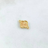 Herraje Trebol 0.7gr / 1.5cm-Bordeado Diamantado Oro Amarillo 18K ©