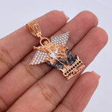 Pendant San Miguel Archangel 5.45gr / 3.5cm / Black and White Zircons Three 18K Golds $