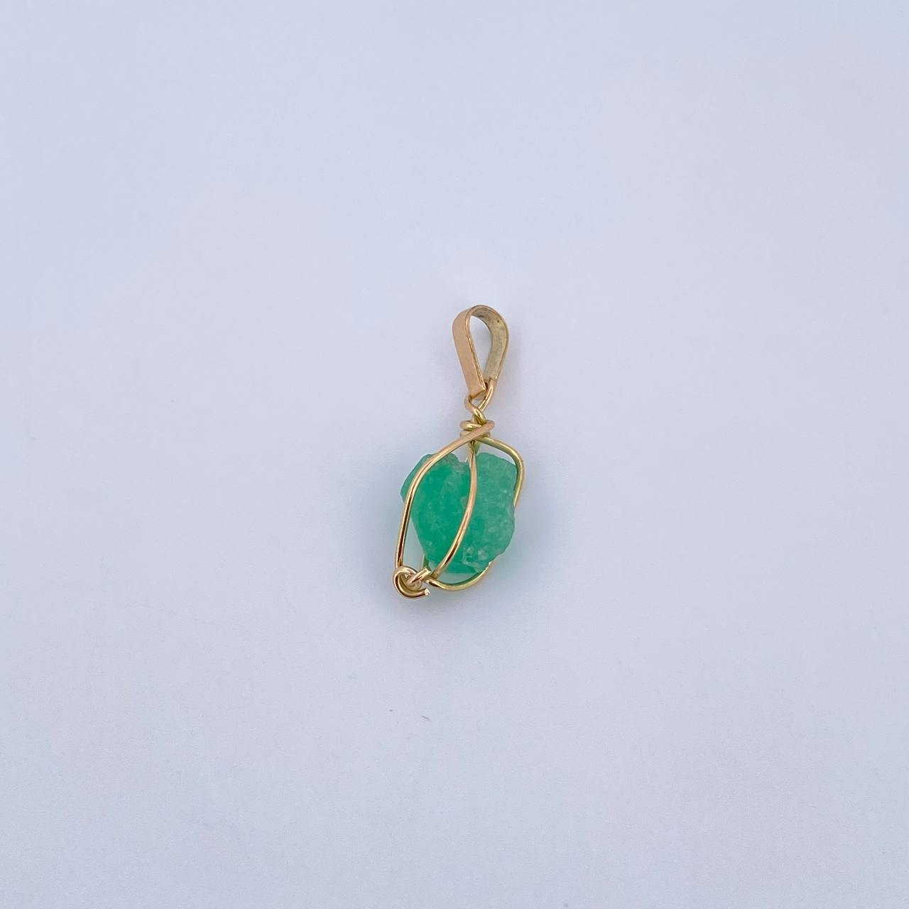 Dije Morralla Esmeralda Mediana Oro Amarillo (Joya) &