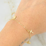 Pulso Aro Seguido Dijes 2.65gr / 7 1/2 in / 1.8mm Oro Amarillo 18K ©