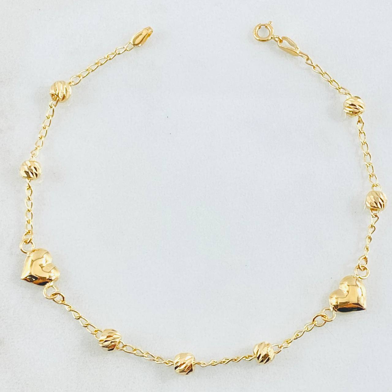 Pulso Espiga Militar Corazón 2.4gr / 7 1/2 in / 4mm Oro Amarillo 18K ©