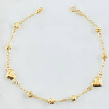 Pulso Espiga Militar Corazón 2.4gr / 7 1/2 in / 4mm Oro Amarillo 18K ©