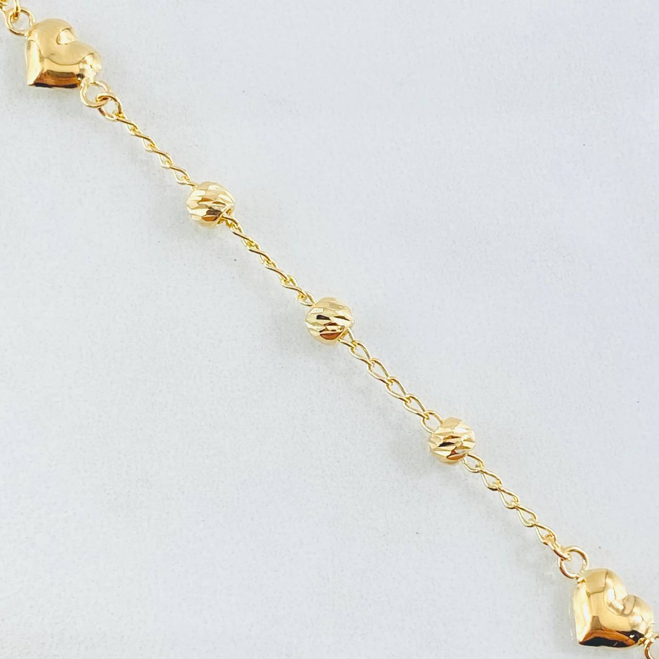 Pulso Espiga Militar Corazón 2.4gr / 7 1/2 in / 4mm Oro Amarillo 18K ©