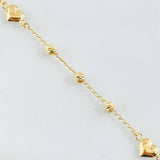 Pulso Espiga Militar Corazón 2.4gr / 7 1/2 in / 4mm Oro Amarillo 18K ©