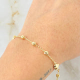 Pulso Espiga Militar Corazón 2.4gr / 7 1/2 in / 4mm Oro Amarillo 18K ©