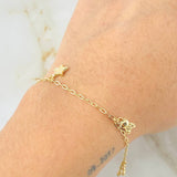 Pulso Aro Seguido Dijes 2.5gr / 7 1/4 in / 1.8mm Oro Amarillo 18K ©