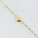 Pulso Aro Seguido Corazón 1.65gr / 7 in / 1.8mm Oro Amarillo 18K ©