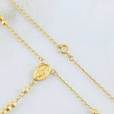 Rosario Virgen Milagrosa Cruz Cristo 5.7gr / 17 3/4 in / 3mm Oro Amarillo 18K