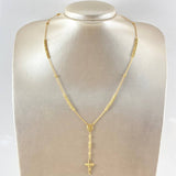 Rosario Virgen Milagrosa Cruz Cristo 5.7gr / 17 3/4 in / 3mm Oro Amarillo 18K
