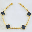 Pulso Trebol Negro 10.9gr / 7 3/4 in / 9mm Oro Amarillo Nac.Esp. 18K ©