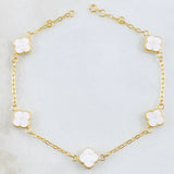 Clover Bracelet White 3.55gr / 8 1/4 in / 8mm Yellow Gold 18K