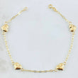 Pulso Espiga Corazon 1.9gr / 7 1/4 in / 6.3mm Oro Amarillo 18K *